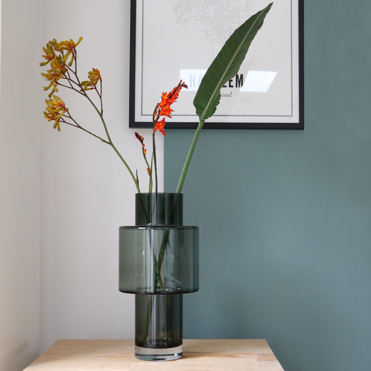 Glasvase Juba M Grau 40 cm – Pflanzfix24.de - Pflanzfix24.de