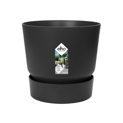 Blumentopf elho Greenville Round Schwarz – Ø14 x H13 cm | Pflanzfix24.de - Pflanzfix24.de