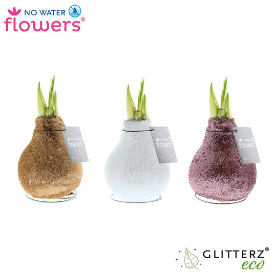 Pflanzfix24 No Water Flowers Glitterz Charm Mix - 3 Stücke - Ø7 cm - ↕15 cm