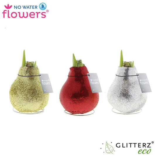 No Water Flowers Glitterz Goud / Rood / Zilver - 3 Stücke - Pflanzfix24