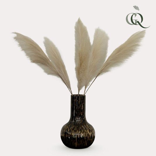 Pampas Pluimen Kunstbloemen - Crème - Set van 6 - 115cm - Pflanzfix24
