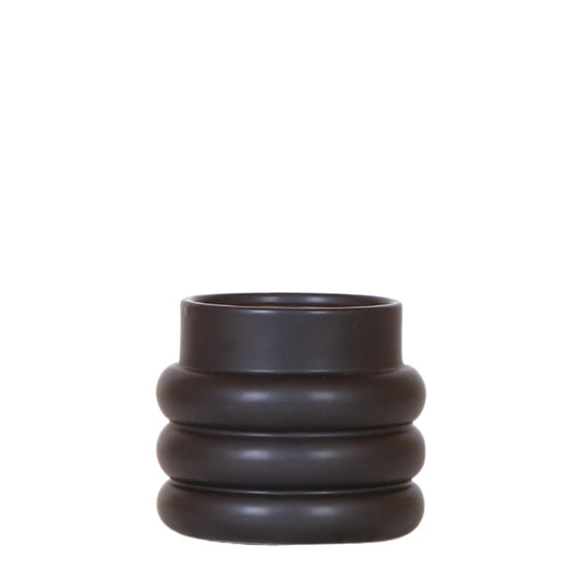Bubble Dekotopf Black Ø9cm – Moderner schwarzer Keramiktopf mit Struktur | Pflanzfix24.de - Pflanzfix24.de