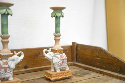 Kandelaar - Olifant roze/groen - 34,50 cm - Pflanzfix24.de - Pflanzfix24.de