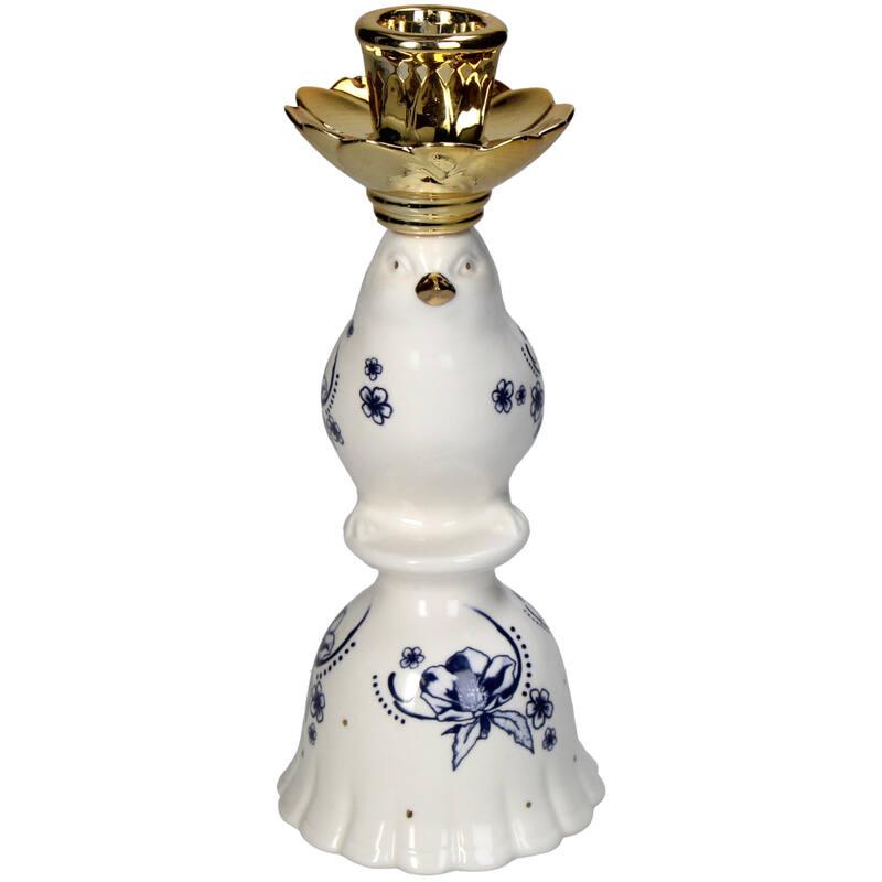 Kandelaar - Vogel Porcelijn - Delfts Blauw ↑ 21 cm - Pflanzfix24.de - Pflanzfix24.de