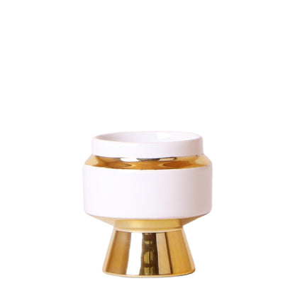 Kolibri Home Le Chic Blumentopf Weiß Ø6cm mit Gold – Keramik | Pflanzfix24.de - Pflanzfix24.de