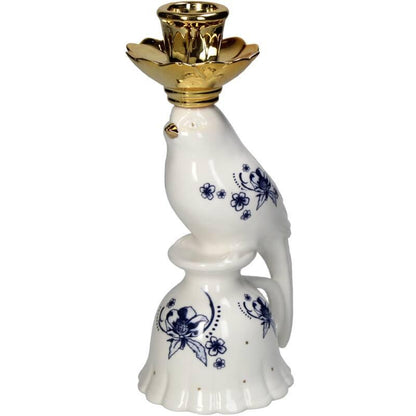 Kandelaar - Vogel Porcelijn - Delfts Blauw ↑ 21 cm - Pflanzfix24.de - Pflanzfix24.de