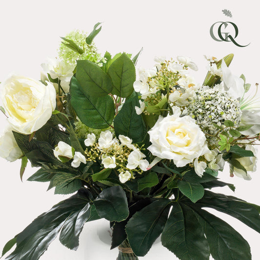 Kunstblumenstrauß Bouquet M – White Dream – 60 cm - Pflanzfix24.de - Pflanzfix24.de
