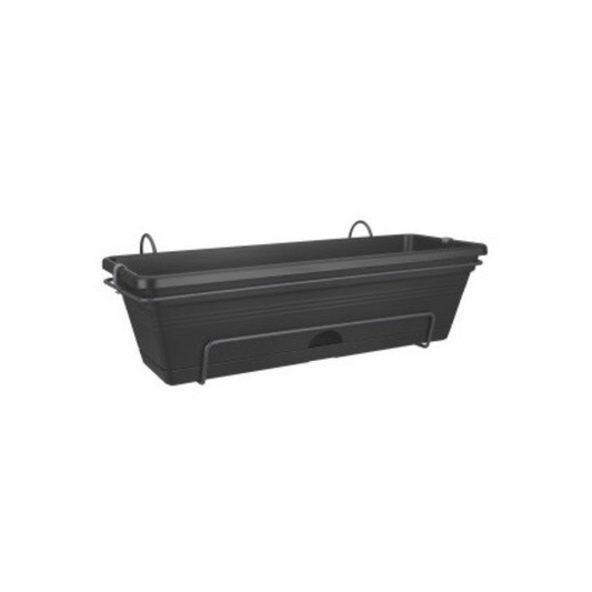 Balkonbak 50x17x26 cm Schwarz – Pflanzfix24