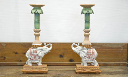 Kandelaar - Olifant roze/groen - 34,50 cm - Pflanzfix24.de - Pflanzfix24.de