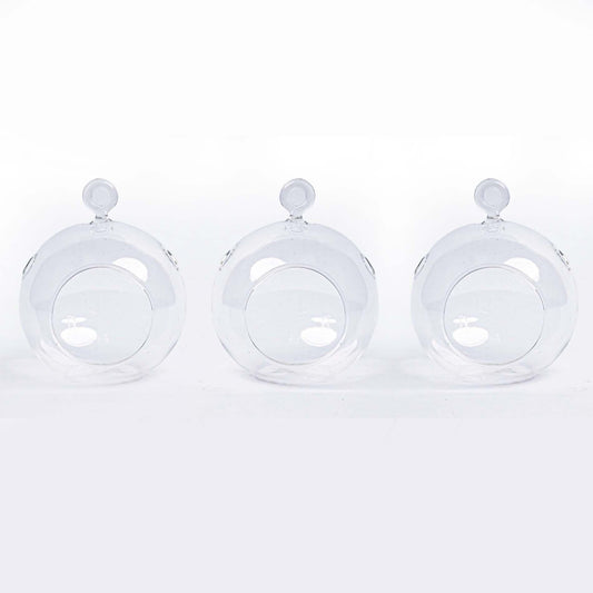 Glas-Kugeln transparent 3er-Set mit Aufhängung | Pflanzfix24.de - Pflanzfix24.de
