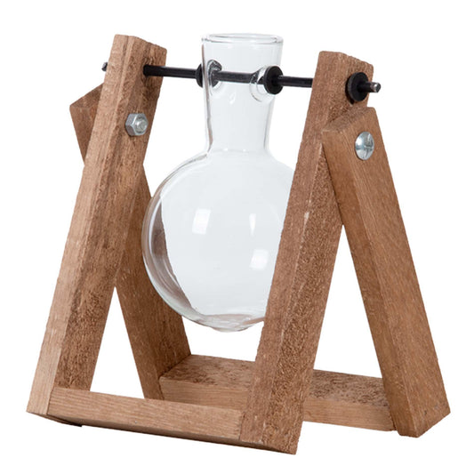Cutting Stand - 1 glass vase - Hydroponic vase for cuttings - Wooden - Cultivation station - Pflanzfix24.de - Pflanzfix24.de