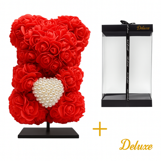Beer DELUXE auf Ständer 25 cm - Rot Schaumstoff mit Diamantherz - pflanzfix24