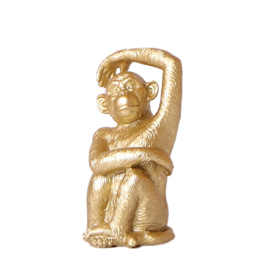 Sitzender Affe Dekofigur Gold – Kolibri Home | Pflanzfix24.de - Pflanzfix24.de