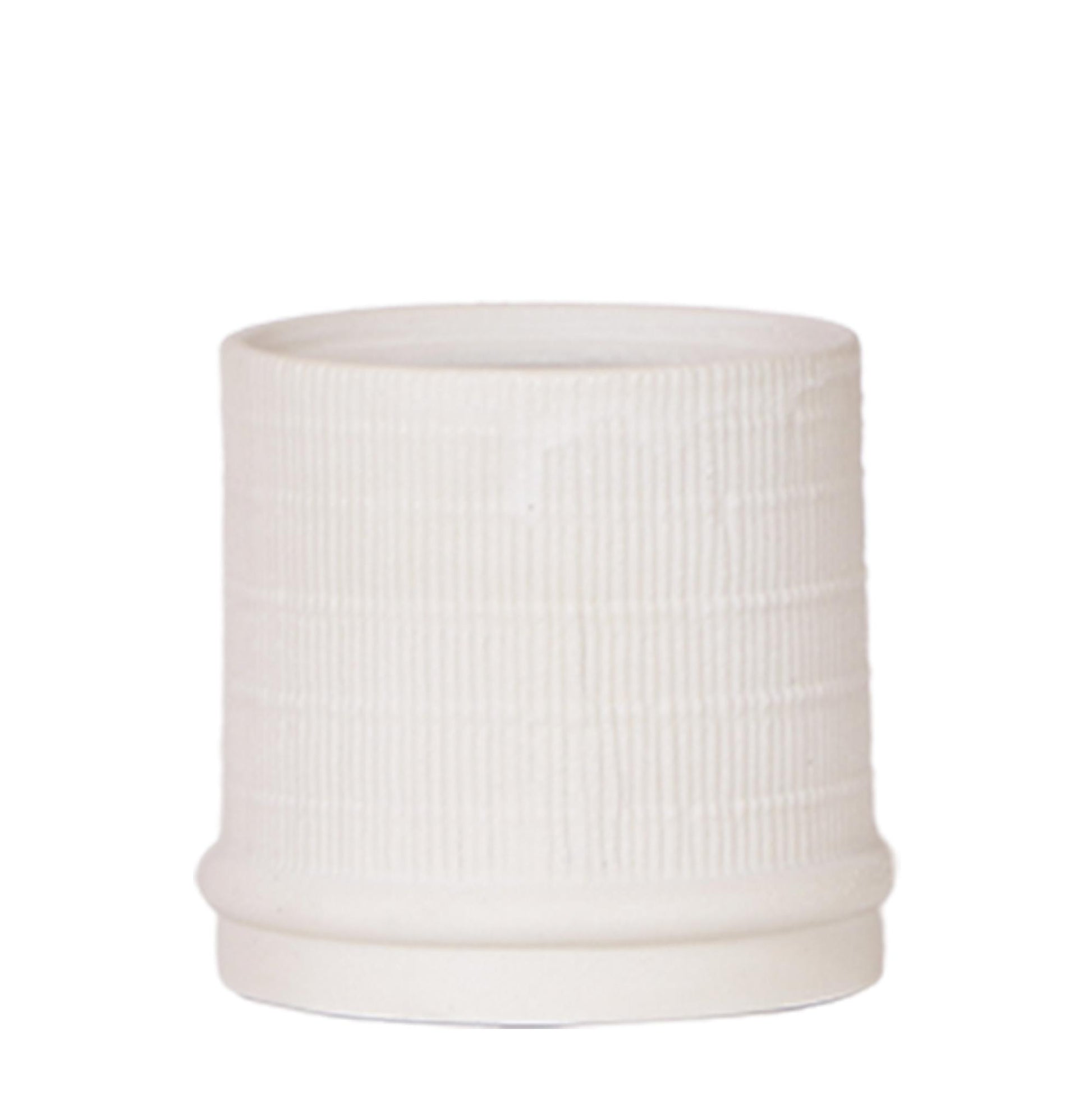 Bali Blumentopf Off White Ø9cm - Eleganter Rillen-Keramiktopf | Pflanzfix24.de - Pflanzfix24.de