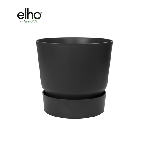 Blumentopf elho Greenville Round Schwarz – Ø24 x H23 cm | Pflanzfix24.de - Pflanzfix24.de