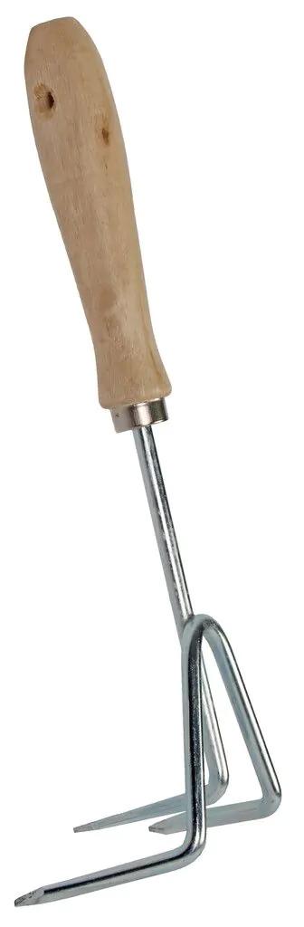 Handkrabbertje - Drietand - Verzinkt staal - Houten handvat - Pflanzfix24.de - Pflanzfix24.de