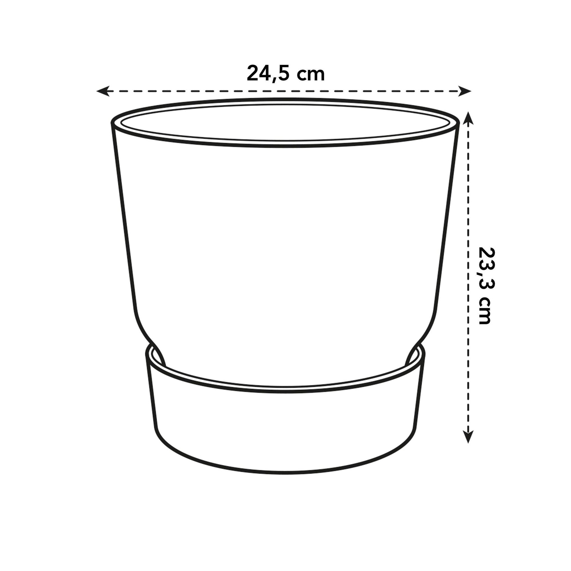 Blumentopf elho Greenville Round Schwarz – Ø24 x H23 cm | Pflanzfix24.de - Pflanzfix24.de