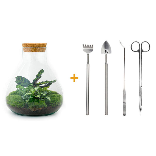 DIY Flaschengarten Set - Sammie - Rake + Shovel + Tweezer - Pflanzfix24.de - Pflanzfix24.de