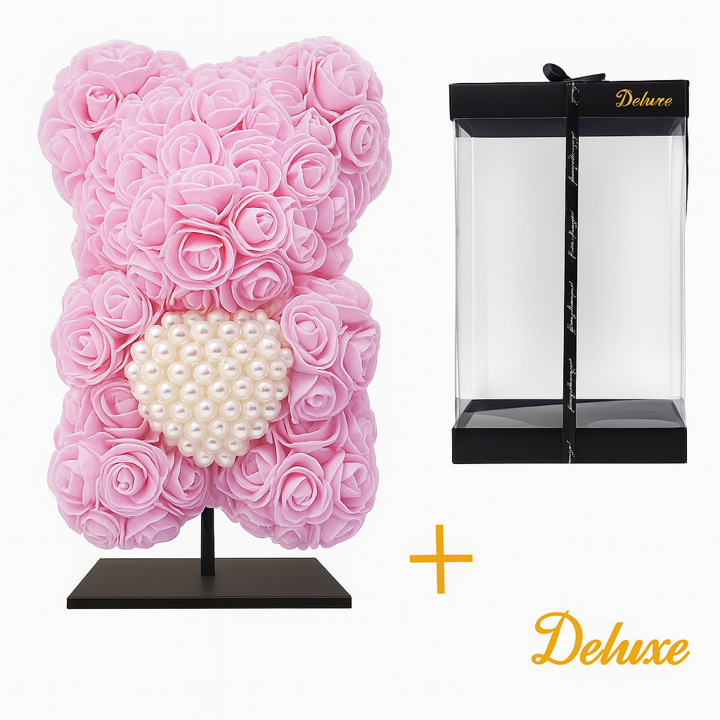 Beer DELUXE auf Ständer 25 cm - Hellrosa Schaumstoff mit Diamantherz - pflanzfix24