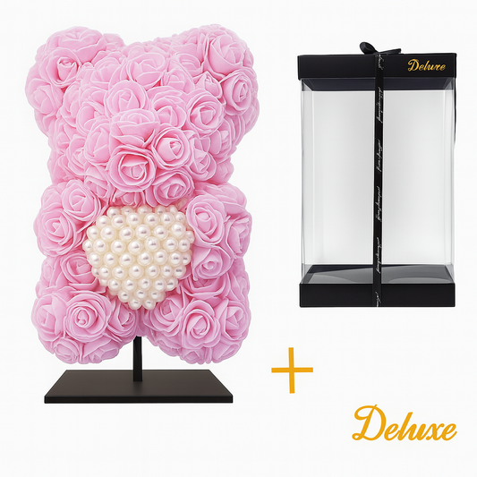 Beer DELUXE auf Ständer 25 cm - Hellrosa Schaumstoff mit Diamantherz - pflanzfix24