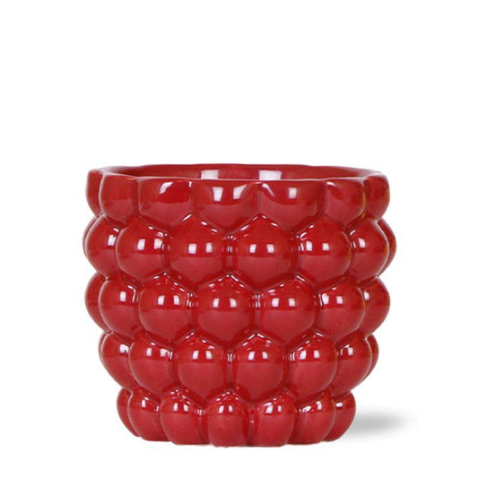 Berry Blumentopf Rot Ø12cm – Großer Keramik-Ziertopf mit Beerenstruktur | Pflanzfix24.de - Pflanzfix24.de