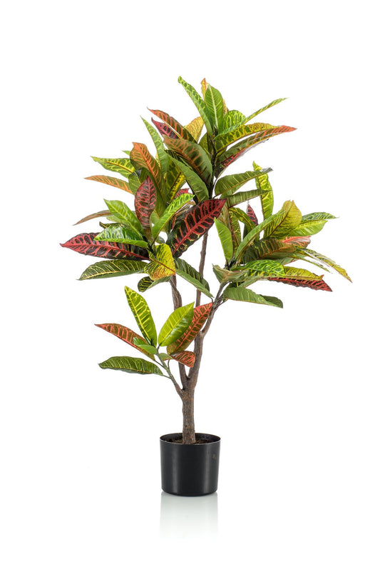 Croton Codiaeum Kunstpflanze 95cm – Wunderstrauch | Pflanzfix24.de - Pflanzfix24.de