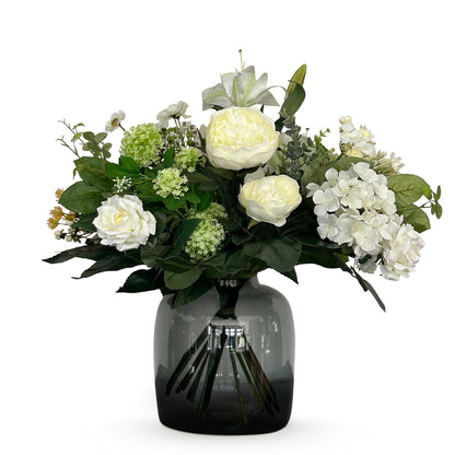 Kunstblumenstrauß Bouquet M – White Dream – 60 cm - Pflanzfix24.de - Pflanzfix24.de