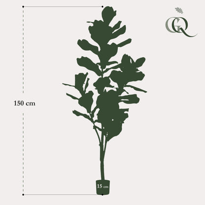 Kunstpflanze Ficus Lyrata 150 cm | Tabaksplant | Pflanzfix24.de - Pflanzfix24.de