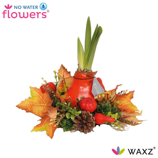 Pflanzfix24 No Water Flowers Waxz® Autumn Wreath Orange - ↕20cm