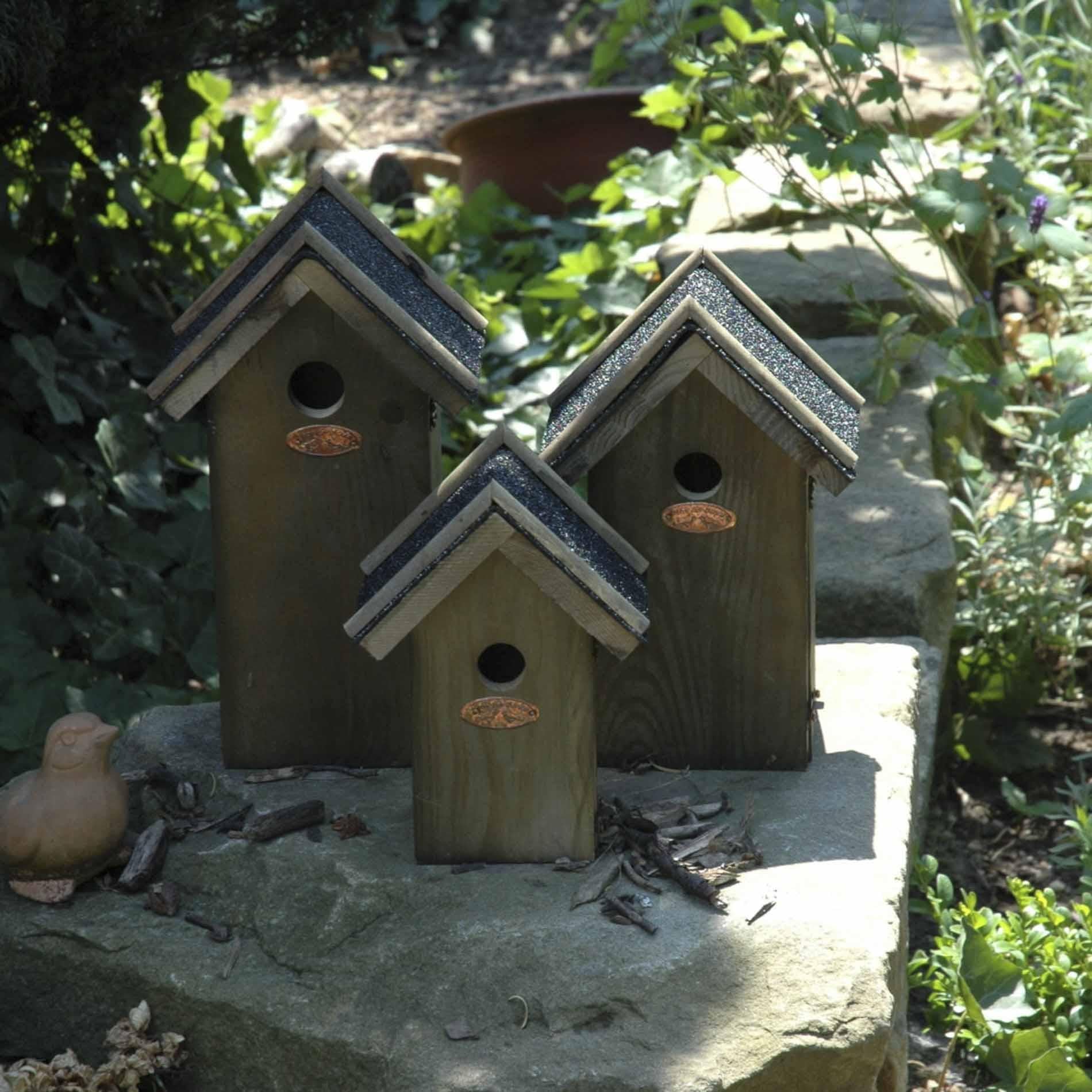Vogelhaus Blaumeise Nistkasten mit Bitumendach – Pflanzfix24.de - Pflanzfix24.de