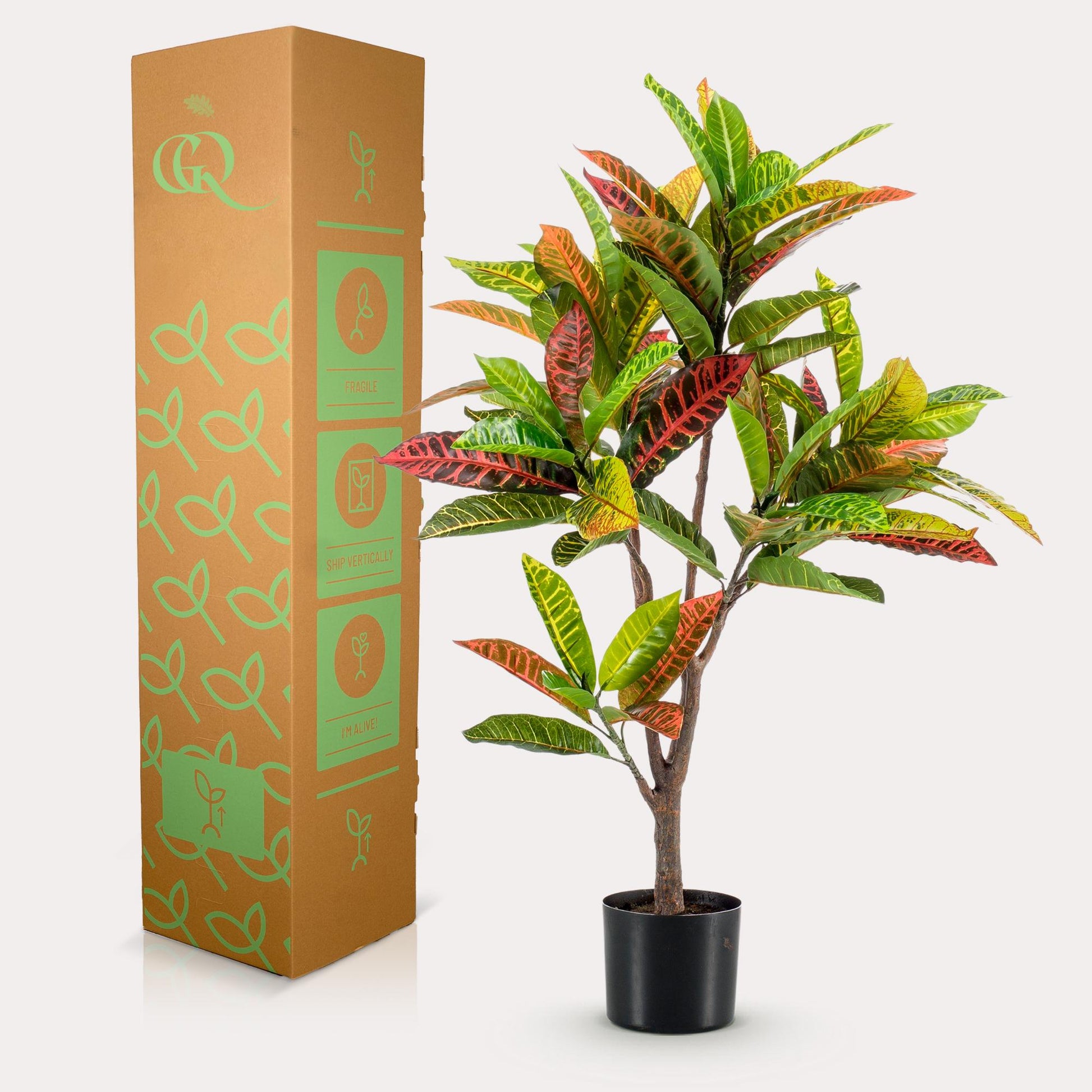 Croton Codiaeum Kunstpflanze 95cm – Wunderstrauch | Pflanzfix24.de - Pflanzfix24.de