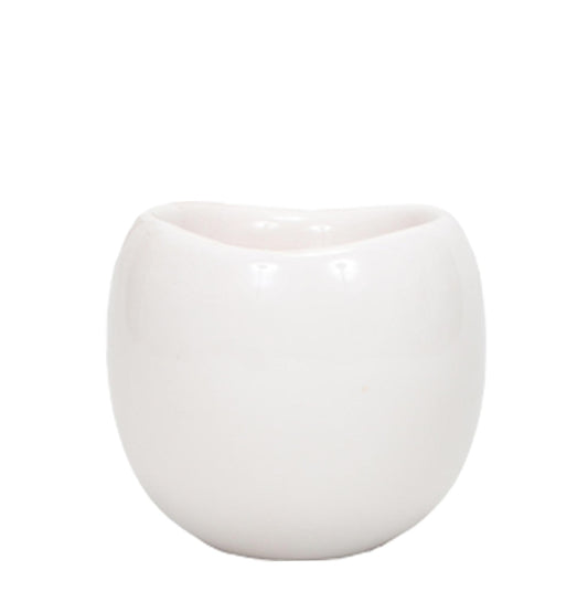 Bowl Blumentopf Weiß Ø9cm – Handgefertigter Keramiktopf mit Wellenrand | Pflanzfix24.de - Pflanzfix24.de