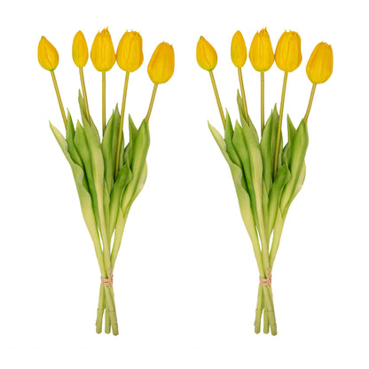 Kunst Tulpen Bouquet Gelb 10 Stück – Real Touch 42 cm | Pflanzfix24.de - Pflanzfix24.de