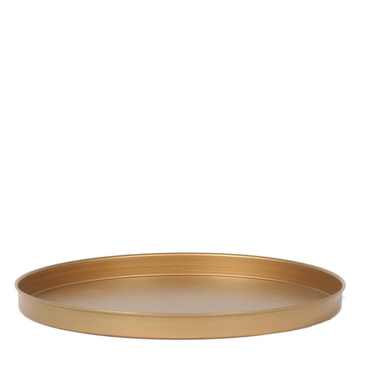 Pflanzfix24 | Dekoratives Tablett - Rundes goldenes Tablett Ø30cm