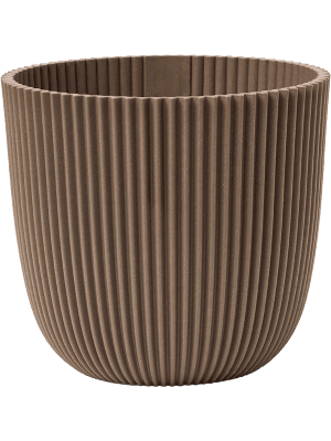 Capi Pot Nature Groove D25cm Warm Taupe | Pflanzfix24