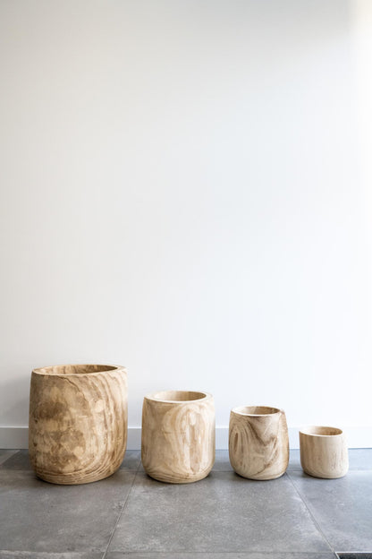 Pia Blumentopf aus Holz - Hellbraun - L - Pflanzfix24.de - Pflanzfix24.de